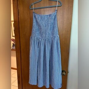 Mauve Blue Gingham Women's Tube Dress size XL